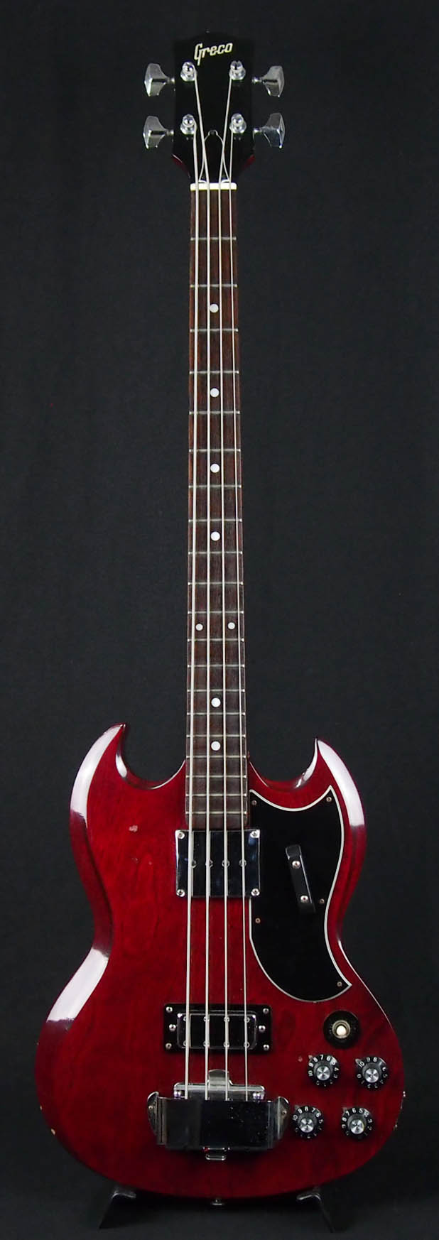 ートです Greco - Greco EB-420 SG BASS CHERRY REDハードケース付きの